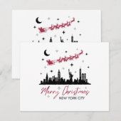 ニューヨークシティのクリスマス旅行、メリークリスマス ニューヨーク 招待状 (正面/裏面)