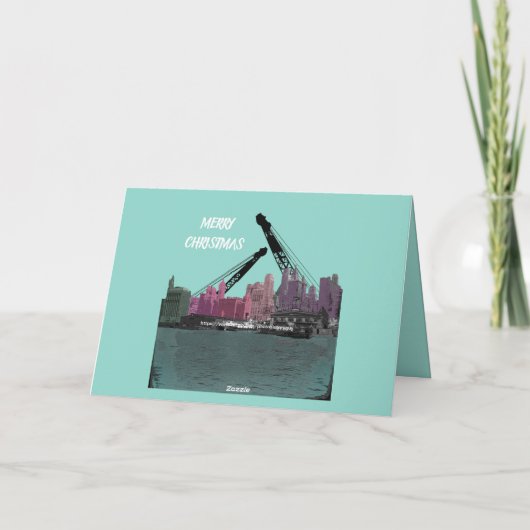 ニューヨークシティのクレーンの操縦士の30年代のスカイラインの漫画 シーズンカード (裏面)