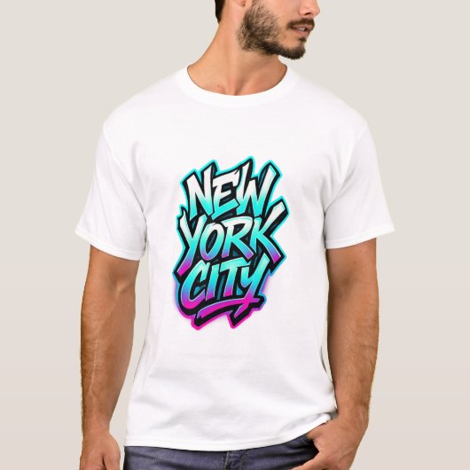 ニューヨークシティのグラフィティスタイル Tシャツ (正面)