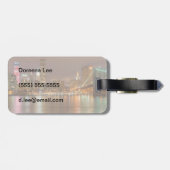 ニューヨークシティのスカイラインのパノラマ ラゲッジタグ (裏面横)