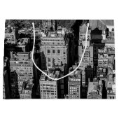 ニューヨークシティのスカイラインの景色の写真 ラージペーパーバッグ (正面)