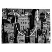 ニューヨークシティのスカイラインの景色の写真 ラージペーパーバッグ (裏面)