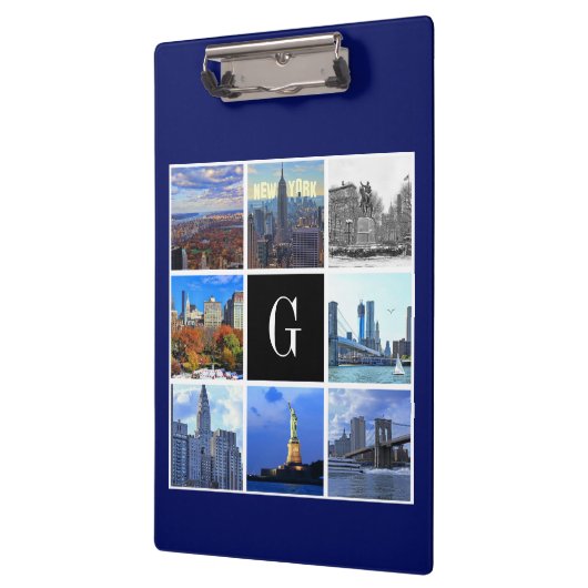 ニューヨークシティのスカイライン8のイメージの写真のコラージュ クリップボード (左)