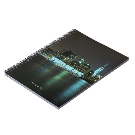 ニューヨークシティのスカイライン|の名前 ノートブック (左側)