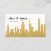 ニューヨークシティのスカイライン ゴールド NYC 歓迎カード 席札 プレイスカード (裏面)