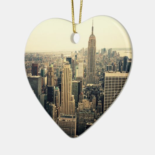 ニューヨークシティのスカイライン セラミックオーナメント (左)