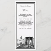 ニューヨークシティのスカイライン ブルックリンブリッジ #2 メニュー レセプション (裏面)