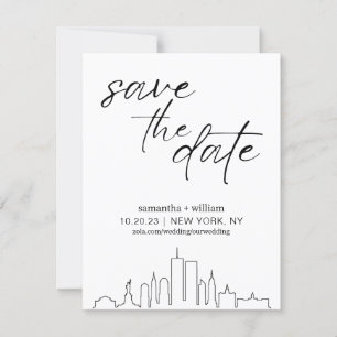 ニューヨークシティのスカイライン ミニマリスト Save The Date 招待状