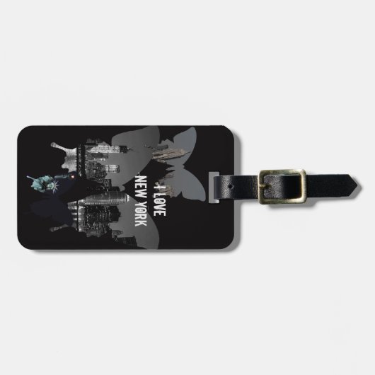 ニューヨークシティのスカイライン ラゲッジタグ (正面横)