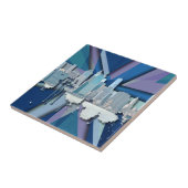 ニューヨークシティのスカイライン|青い3D タイル (側面)