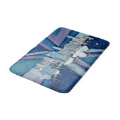 ニューヨークシティのスカイライン|青い3D バスマット (アングル)