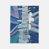 ニューヨークシティのスカイライン|青い3D フリースブランケット (正面)