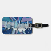 ニューヨークシティのスカイライン|青い3D ラゲッジタグ (正面横)