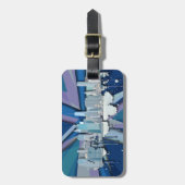 ニューヨークシティのスカイライン|青い3D ラゲッジタグ (正面縦)