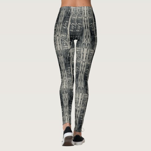 ニューヨークシティのファイア・エスケープのプリントのLeggins レギンス (裏面)