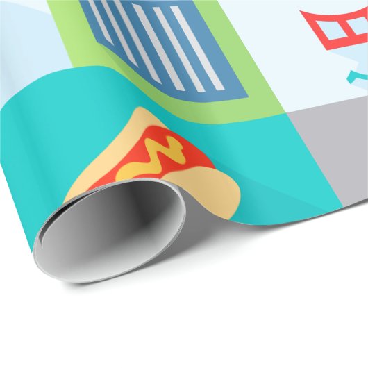 ニューヨークシティのレトロのギフトの包装紙 ラッピングペーパー (ロールコーナー)