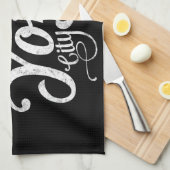 ニューヨークシティのヴィンテージのタイポグラフィ キッチンタオル (四つ折り)