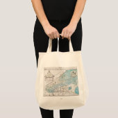 ニューヨークシティの地図1728年 トートバッグ (正面(商品))
