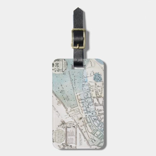 ニューヨークシティの地図1728年 ラゲッジタグ (正面縦)