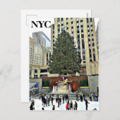 ニューヨークシティの壮大な中央クリスマスツリー シーズンポストカード (正面/裏面)