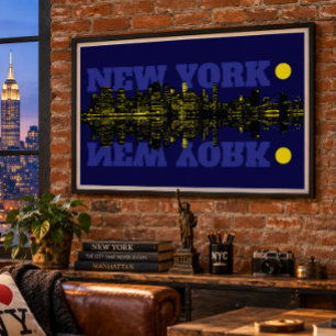ニューヨークシティの夜景 ポスター