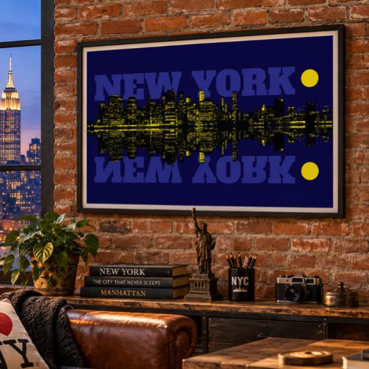 ニューヨークシティの夜景 ポスター