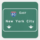 ニューヨークシティの州間幹線道路の高速道路の交通標識 スクエアシール (正面)