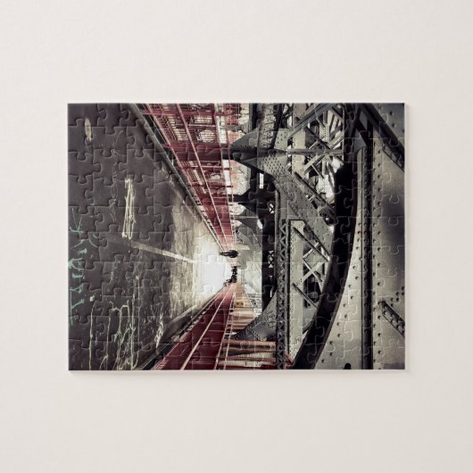 ニューヨークシティの建築-ウィリアムズバーグ橋 ジグソーパズル (横)