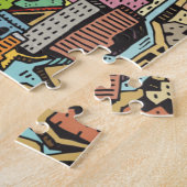 ニューヨークシティの手描きの地図 ジグソーパズル (側面)