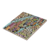 ニューヨークシティの手描きの地図 タイル (側面)