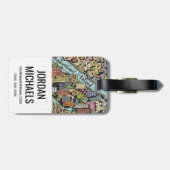 ニューヨークシティの手描きの地図 ラゲッジタグ (裏面横)