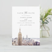 ニューヨークシティの水彩画ビーチ Save the Date 招待状 (スタンド正面)