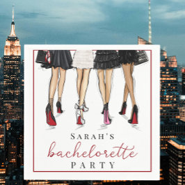 ニューヨークシティの独身最後の夜 ファッションイラスト スタンダードカクテルナプキン