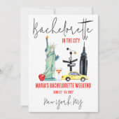 ニューヨークシティの独身最後の週末の予定 招待状 (正面)
