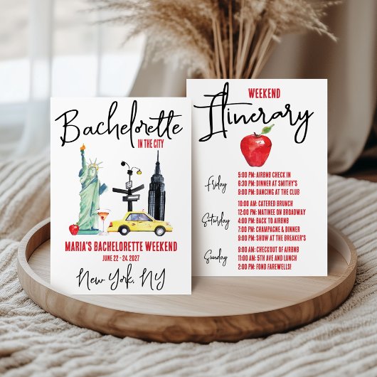 ニューヨークシティの独身最後の週末の予定 招待状