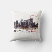 ニューヨークシティの白の枕 クッション (裏面)