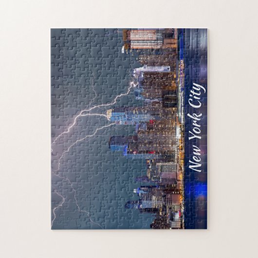 ニューヨークシティの稲妻の嵐 ジグソーパズル (縦)