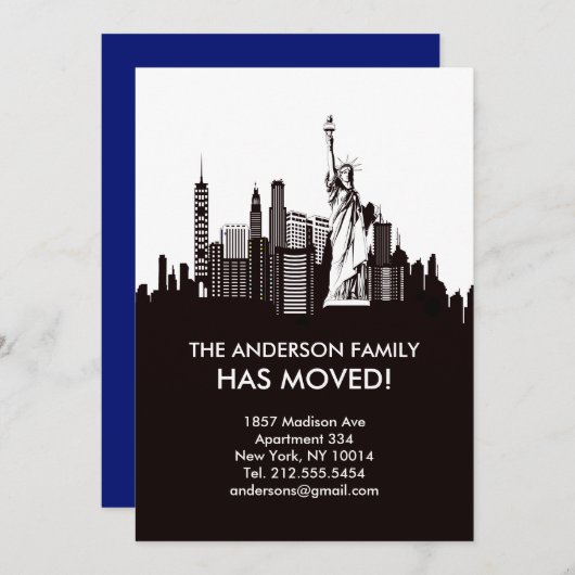 ニューヨークシティの空ライン移動発表 招待状 (正面/裏面)