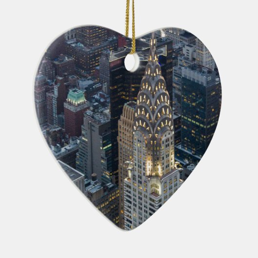ニューヨークシティの空気のスカイラインNYCを造るクライスラ セラミックオーナメント (右)