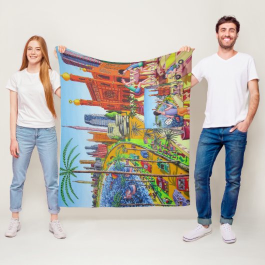 ニューヨークシティの絵画 フリースブランケット (インサイチュ)