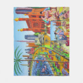 ニューヨークシティの絵画 フリースブランケット (正面)