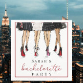 ニューヨークシティの花嫁の独身最後のファッションイラスト スタンダードカクテルナプキン