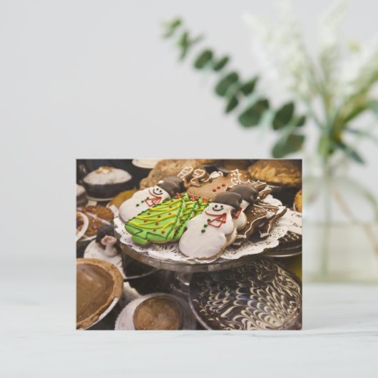 ニューヨークシティの表示のクリスマスのクッキー シーズンポストカード (スタンド正面)