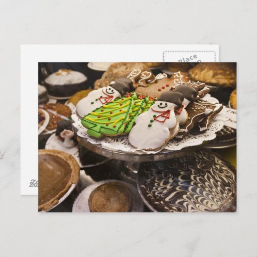 ニューヨークシティの表示のクリスマスのクッキー シーズンポストカード (正面/裏面)