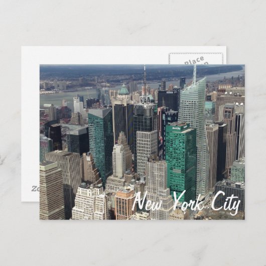 ニューヨークシティの超高層ビルの郵便はがき ポストカード (正面/裏面)