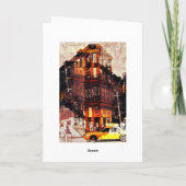 ニューヨークシティの通りのコラージュの挨拶状 カード (裏面)