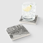 ニューヨークシティの通りのミュージシャンの実行者の写真 ストーンコースター (横)