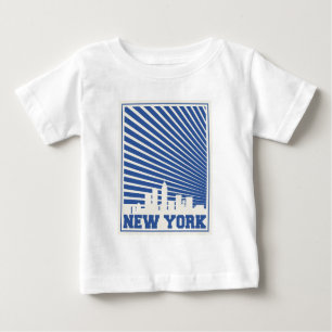 ニューヨークシティの青 ベビーTシャツ