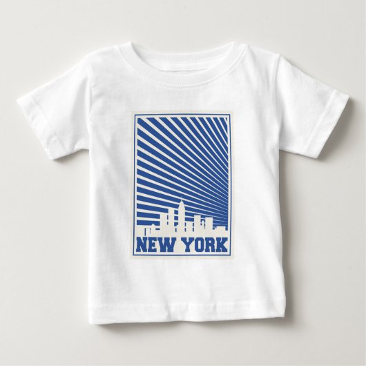 ニューヨークシティの青 ベビーTシャツ (正面)