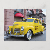 ニューヨークシティの黄色いヴィンテージのタクシー ポストカード (正面)
